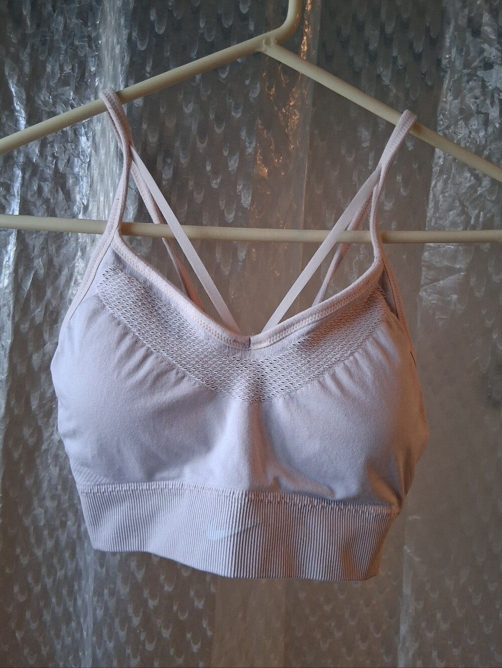 Nike Very Light Pink Sports Bralette with Mesh Detail Size M Preowned